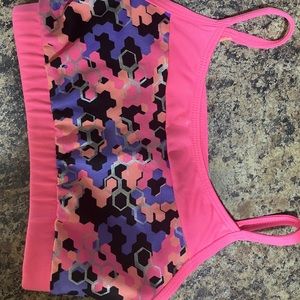 pink sports bra with multi colors